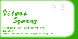 vilmos szaraz business card
